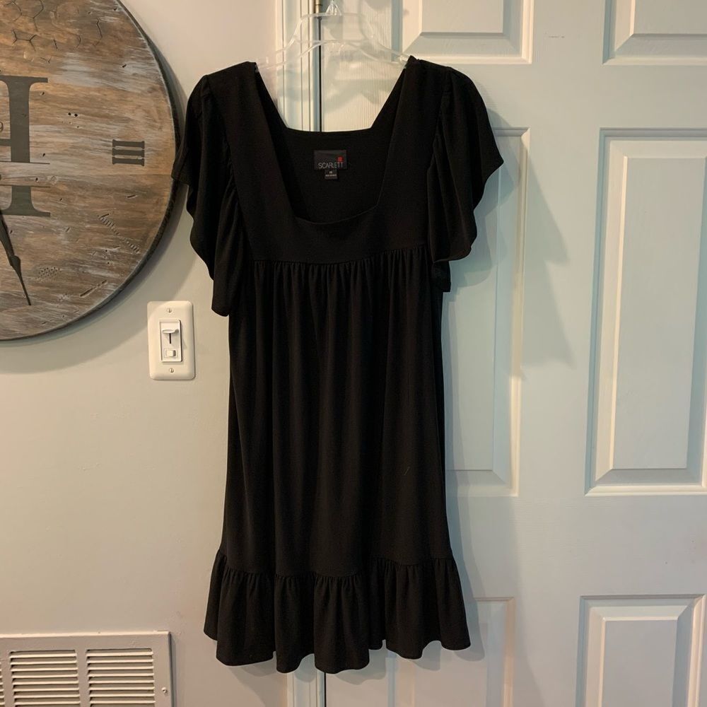 Scarlett Black Square Neck Ruffle Dress sz 10